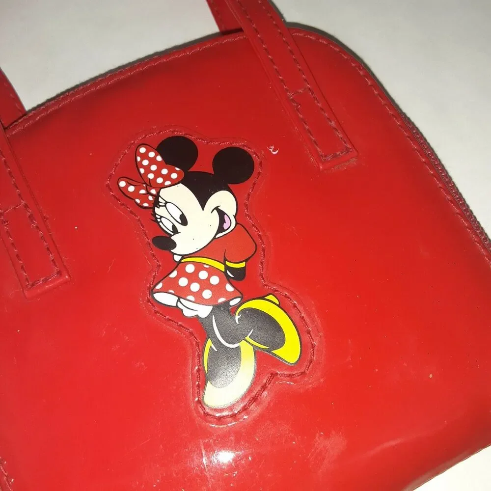 Disney World Mini Minnie Wristlet Red Patton Vegan